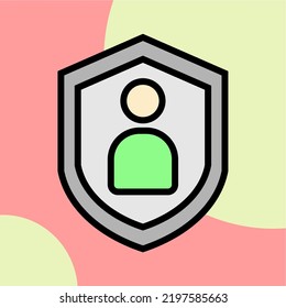 Icono de protección, seguridad, vectores de ilustración