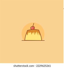 illustration vector graphic of pudding perfect for logo, icon, design, poster, flyer, and advertisement 