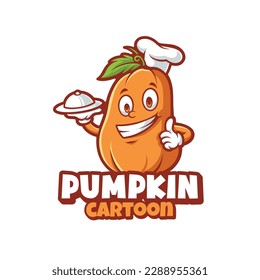 Illustration vector graphic of pumpkin chef character
