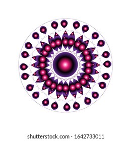 ilustración vectorial de hojas abstractas púrpura. con una decoración circular rosa. Forma aislada de arte dinámico. encaje en el logotipo o símbolo