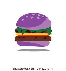 Illustration Vektor-Grafik von Purple Burger, ideal für Burger-Promotionen
