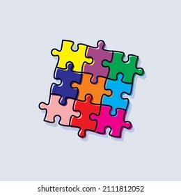 Illustration vector graphic of Puzzle. The illustration is Suitable for banners, flyers, stickers, Card, etc.