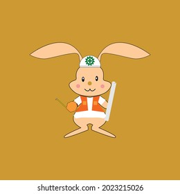 Illustration vector graphic of a rabbit emoji cartoon