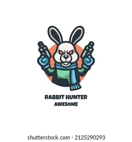 Gráfico vectorial de ilustración de Rabbit Hunter, bueno para el diseño del logo