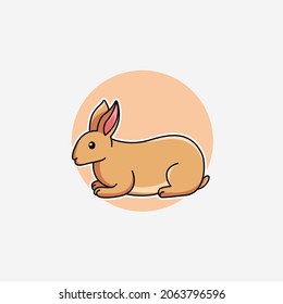  Illustration vector graphic of a rabbit. Rabbit minimalist style isolated on a white background. Cute animal illustration.
