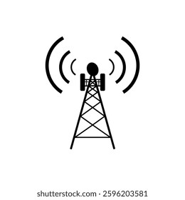Illustration vector graphic of radio antenna isolated on white.