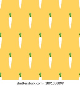 gráfico vectorial de ilustración de patrón sin costura de rábano
