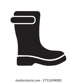 Ilustración Vector gráfico de Glifo de bota de lluvia Icon