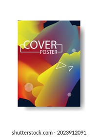 Gráfico vectorial de ilustración de colores arcoiris para la plantilla de portada de afiches. Adecuado para carteles de portada, revista, antecedentes, banner, medios sociales, etc.