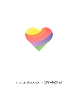 Illustration vector graphic of rainbow love