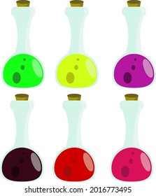 Illustration vector graphic of rainbow potion spells. Perfect for icon, holloween stock, health icon