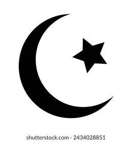 Ilustración vector gráfico de icono de ramadán, luna y estrellas perfecto para icono de ramadán
