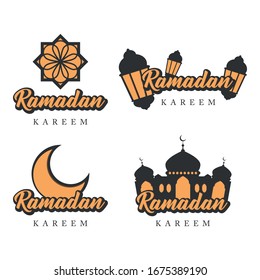 Ilustración Vector Gráfico de Ramadan Kareem Conjunto de Clipart, buenas tarjetas establecidas para su diseño