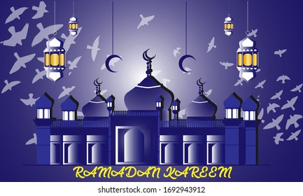 Illustration vector graphic of ramadan kareem, good for background, wallpaper, etc.