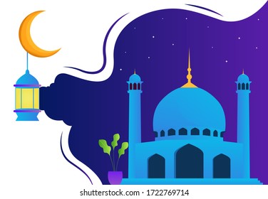 Illustration vector graphic of Ramadan kareem. Fit to poster Ramadhan, ui, ux. vector illustration