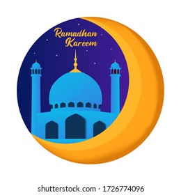 Illustration vector graphic of Ramadan kareem. Fit to poster Ramadhan, ui, ux. vector illustration