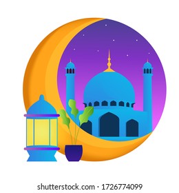 Gráfico vectorial de ilustración de Ramadan kareem. Apto para el afiche Ramadán, ui, ux. ilustración vectorial