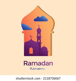 Gráfico vectorial de ilustración de Ramadan Kareem con Bendición. Bien por plantilla de Ramadán, afiche, saludo