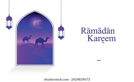 illustration vector graphic of ramadan kareem perfect for background design