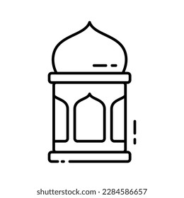 Illustration vector graphic of the Ramadan Lantern. Ramadan Lantern's line art style is isolated on a white background. The illustration is suitable for web landing page banners, flyers, and sticker