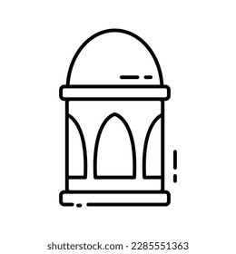 Illustration vector graphic of the Ramadan Lantern. Ramadan Lantern's line art style is isolated on a white background. The illustration is suitable for web landing page banners, flyers, and sticker