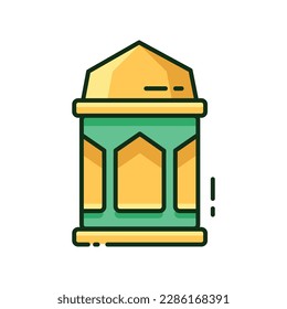 Illustration vector graphic of the Ramadan Lantern. Ramadan Lantern's minimalist style is isolated on a white background. The illustration is suitable for web landing page banners, flyers, and sticker