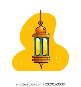 Illustration, Vektorgrafik der Ramadan Lantern. Der minimalistische Stil des Ramadan Lantern ist einzeln auf weißem Hintergrund. Die Illustration eignet sich für Web-Landing-Seiten, Aufkleber, etc.