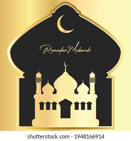 illustration vector graphic of ramadan mubarak, pontianak, indonesia 2 april 2021