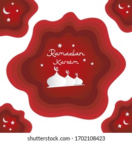 Illustration Vector Graphic of Ramadan Red Background. Perfect for Ramadan Activities and Greeting Card