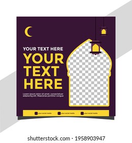 Illustration vector graphic of Ramadan social media design template.