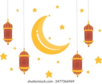 Illustration vector graphic of Ramadhan and Islamic Items. Best for islamic design.