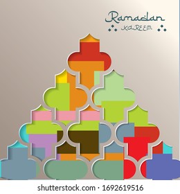 Illustration vector graphic of ramadhan kareem background perfect for wallpaper or islamic background