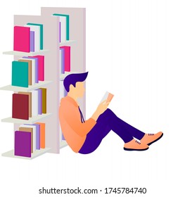 Gráfico vectorial de ilustración de lectura en la biblioteca.
Perfecto para el contenido de publicaciones o presentaciones en medios sociales.