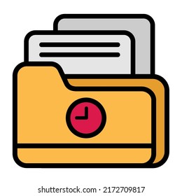 Illustration Vector Graphic Of Recent Place, Clock File Icon