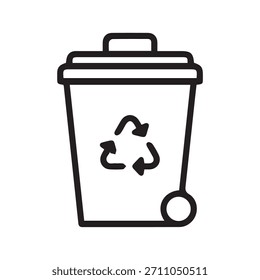 Ilustración Vector gráfico de la papelera de reciclaje con símbolo de reciclaje