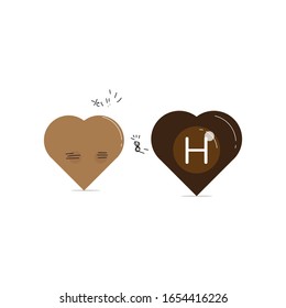 illustration vector graphic of red alphabet love story with initial letter H logo design vector template ver.08 perfect for couple, love, valentine, name, initial, birthday etc