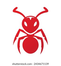 Ilustración vector gráfico de hormiga roja en fondo blanco. Perfecto para la marca de la empresa. Diseñado por Dekreatif.