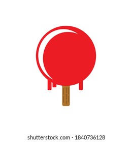 Illustration vector graphic of a red balloon ice cream. Perfect for ice cream product logos and stickers for children's books.