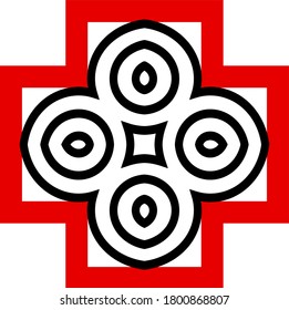 illustration vector graphic from red and black mandala series