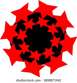 illustration vector graphic of red black mandala series