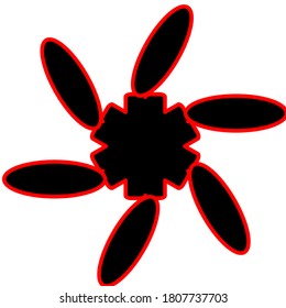 Vektorgrafik der roten schwarzen Blume Mandala