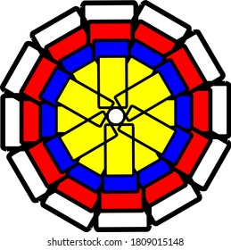 ilustración vectorial gráfico de diseño de mandala de flor negra roja