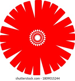 ilustración vectorial gráfico de diseño de mandala de flor negra roja