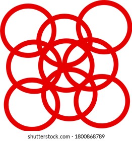 gráfico vectorial de ilustración de círculos rojos