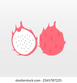 Illustration vector graphic of red dragon fruit.