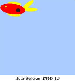 illustration vector graphic of red fish with yellow fins and tail swimming for food series concept design