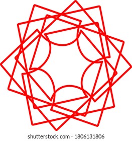 illustration vector graphic of red flower mandala concept design