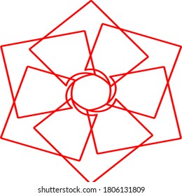 Vektorgrafik der roten Blume Mandala Konzept-Design