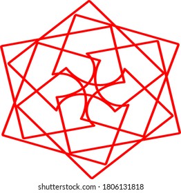 illustration vector graphic of red flower mandala concept design