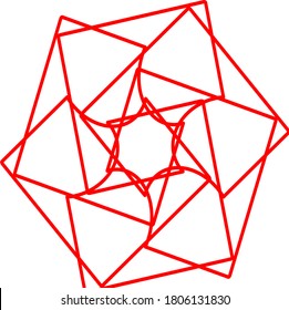 illustration vector graphic of red flower mandala concept design